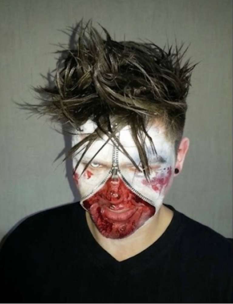 Creative men’s haircut and makeup